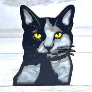 Black White Cat Night Light Handmade Cute Animal Home Decor Accent Lighting
